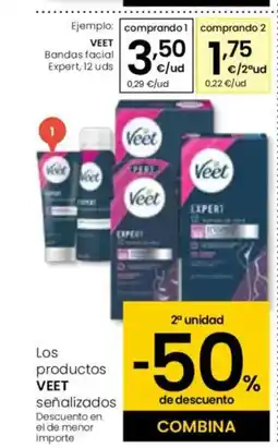 Eroski VEET Bandas facial Expert, 12 uds oferta