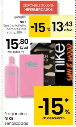 Eroski NIKE Eau the toillette hombre Gold spray oferta