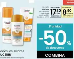 Eroski EUCERIN Gel cream oil control dry touch spf50+ con color oferta