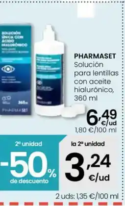 Eroski PHARMASET Solución para lentillas con aceite hialurónico oferta