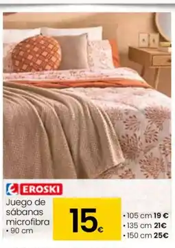 Eroski EROSKI Juego de sábanas microfibra oferta