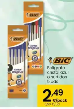 Eroski BIC Bolígrafo cristal azul o surtidos oferta