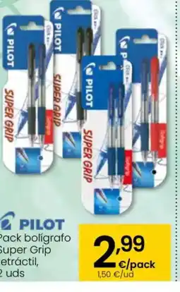 Eroski PILOT Pack bolígrafo Super Grip retráctil oferta