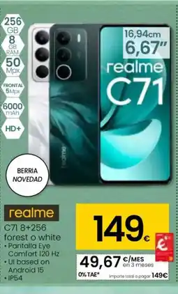 Eroski REALME C71 8+256 forest o white oferta