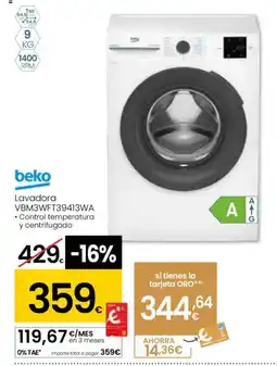 Eroski BEKO Lavadora VBM3WFT39413WA oferta