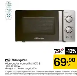 Eroski Microondas con grill MIG2138 oferta