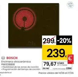 Eroski BOSCH Encimera vitrocerámica PKK631BB8E oferta
