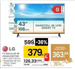 Eroski LG TV Nanocell 4K 43NANO82T6B oferta