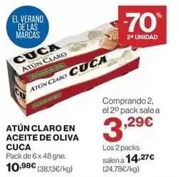 Hipercor Cuca - atun claro en aceite de oliva oferta