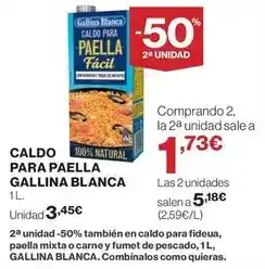 Hipercor Gallina blanca - caldo para paella oferta