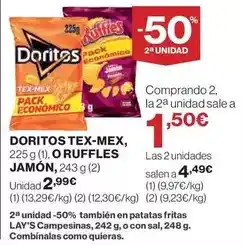Hipercor El jamón - doritos tex-mex, o. ruffles oferta