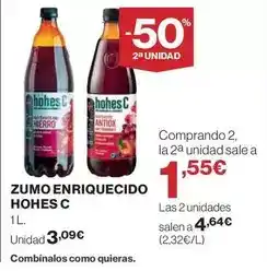 Hipercor Hohes c - zumo enriquecido oferta