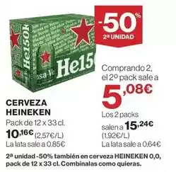 Hipercor Heineken - cerveza oferta