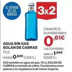 Hipercor Solán de cabras - agua sin gas oferta