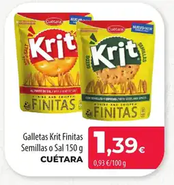 SPAR Lanzarote CUÉTARA Galletas Krit Finitas Semillas o Sal oferta