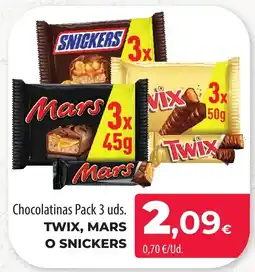 SPAR Lanzarote TWIX, MARS O SNICKERS Chocolatinas oferta