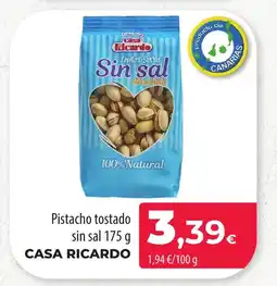 SPAR Lanzarote CASA RICARDO Pistacho tostado sin sal oferta