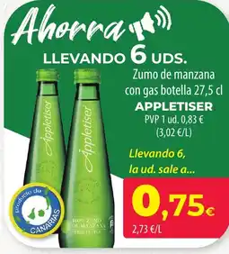 SPAR Lanzarote APPLETISER Zumo de manzana con gas botella oferta