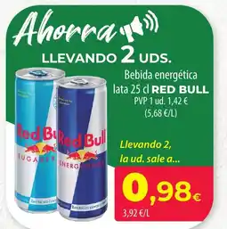 SPAR Lanzarote RED BULL Bebida energética lata oferta