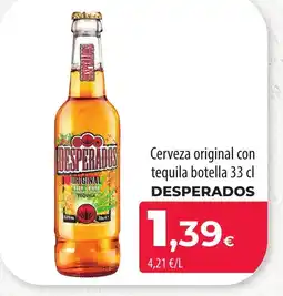 SPAR Lanzarote DESPERADOS Cerveza original con tequila botella oferta