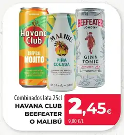 SPAR Lanzarote HAVANA CLUB BEEFEATER O MALIBÚ Combinados lata oferta