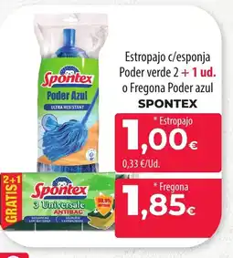 SPAR Lanzarote SPONTEX Estropajo c/esponja Poder verde o Fregona Poder azul oferta