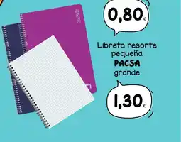 SPAR Lanzarote PACSA Libreta resorte pequeña oferta