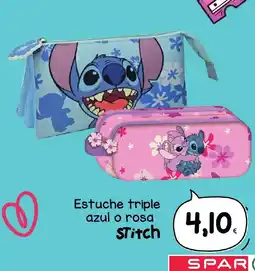 SPAR Lanzarote STITCH Estuche triple azul o rosa oferta