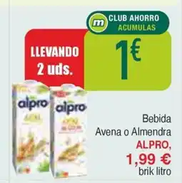 Masymas ALPRO Bebida Avena o Almendra oferta