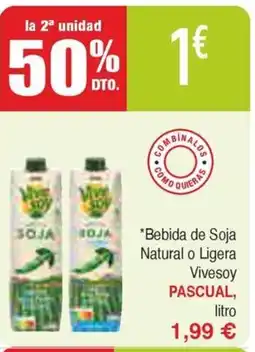Masymas PASCUAL Bebida de Soja Natural o Ligera Vivesoy oferta
