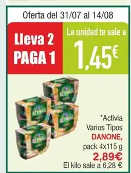 Masymas DANONE Activia Varios Tipos oferta