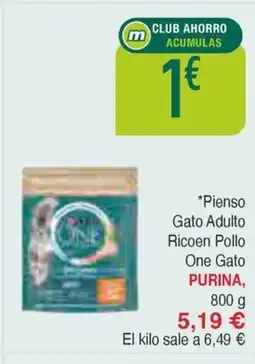 Masymas PURINA Pienso Gato Adulto Ricoen Pollo One Gato oferta