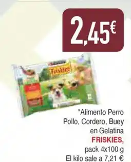 Masymas FRISKIES Alimento Perro Pollo Cordero Buey en Gelatina oferta