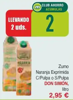 Masymas DON SIMÓN Zumo Naranja Exprimida C/Pulpa o S/Pulpa oferta