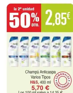 Masymas H&S Champú Anticaspa Varios Tipos oferta
