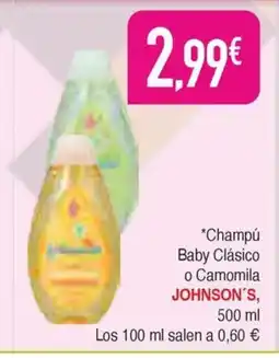 Masymas JOHNSON'S Champú Baby Clásico o Camomila oferta