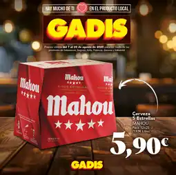 Gadis MAHOU Cerveza 5 Estrellas oferta