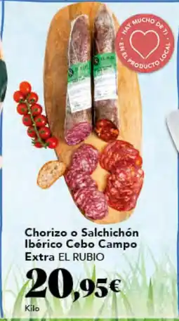 Gadis EL RUBIO Chorizo o Salchichón Ibérico Cebo Campo Extra oferta