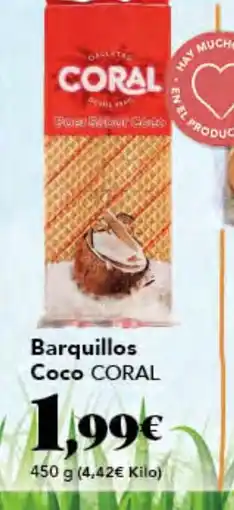 Gadis CORAL Barquillos Coco oferta
