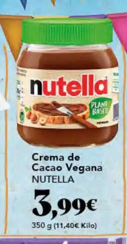 Gadis NUTELLA Crema de Cacao Vegana oferta