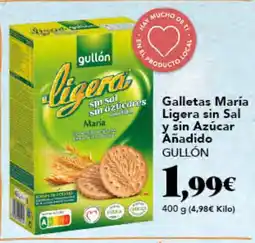 Gadis GULLÓN Galletas Maria Ligera sin Sal Ligera y sin Azúcar Añadido oferta