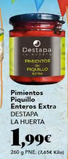 Gadis DESTAPA LA HUERTA Pimientos Piquillo Enteros Extra oferta