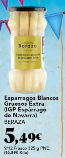 Gadis BERAZA Esparragos Blancos Gruesos Extra (IGP Espárrago de Navarra) oferta