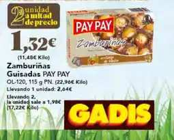 Gadis PAY PAY Zamburiñas Guisadas oferta