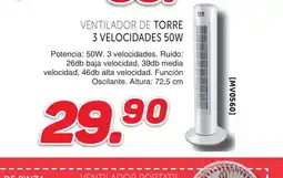 Mandatelo.com Ventilador de torre 3 velocidades 50w oferta