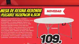 Mandatelo.com Mesa de resina redonda plegable oferta