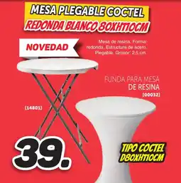 Mandatelo.com Mesa plegable coctel redonda blanco oferta