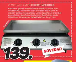 Mandatelo.com Plancha de asar 3 fuegos inoxidable oferta