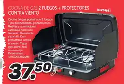 Mandatelo.com Cocina de gas 2 fuegos + protectores contra viento oferta