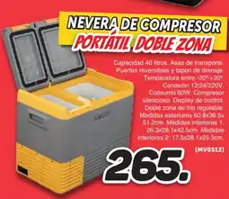 Mandatelo.com Nevera de compresor portatil doble zona oferta